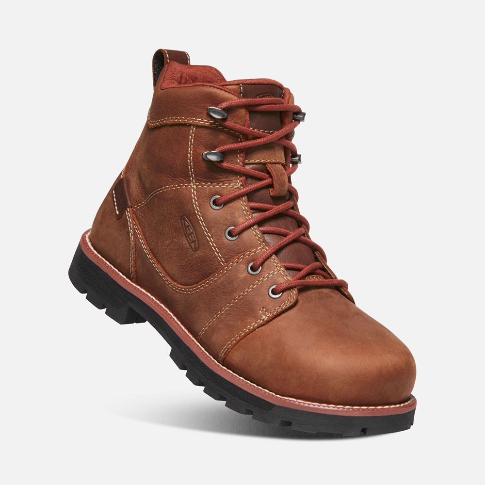 Keen Trekking Bot Kadın Kahverengi - Seattle 6\" Waterproof (Aluminum Toe) - Türkiye PEOF64079